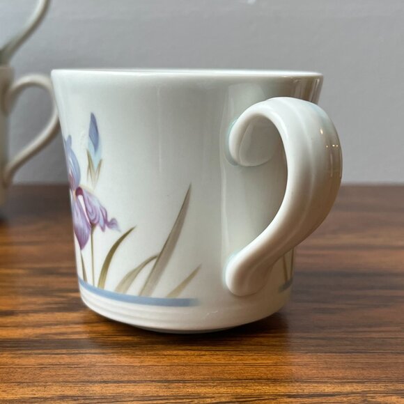 Royal Doulton 6 Tea Cups Lambethare Blue Iris LS1046 England 1981 - Picture 4 of 14